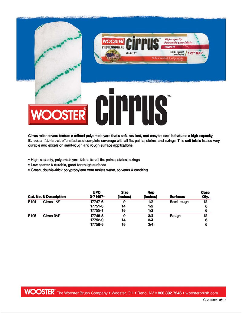 WOOSTER CIRRUS 3/4 INCH R195